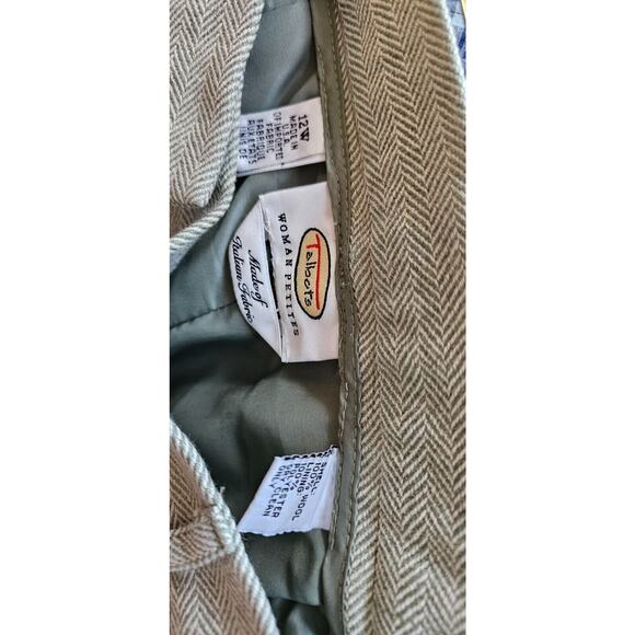 VTG Talbots 100% Wool Lined Dress Pants Italian Woven Pale Green Herringbone 12P - Picture 3 of 3
